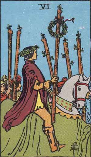 6 de Bastos - Tarot Rider Waite