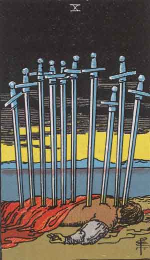 10 de Espadas - Tarot Rider Waite