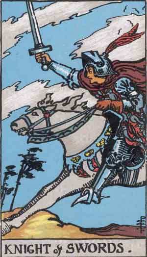 Caballo de Espadas - Tarot Rider Waite