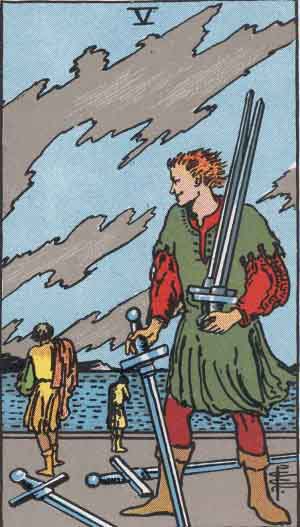 5 de Espadas - Tarot Rider Waite