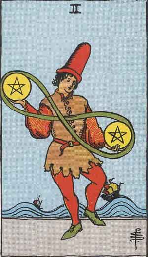 2 de Oros - Tarot Rider Waite